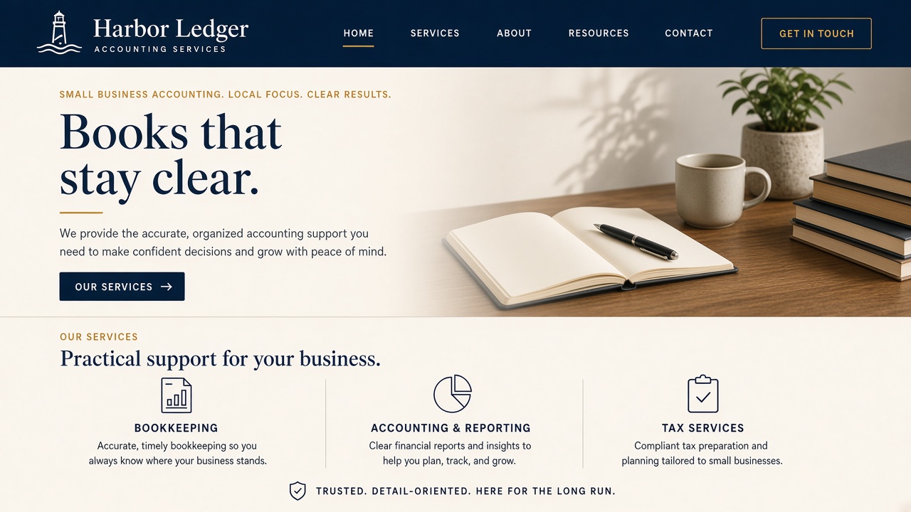Harbor Ledger concept website
